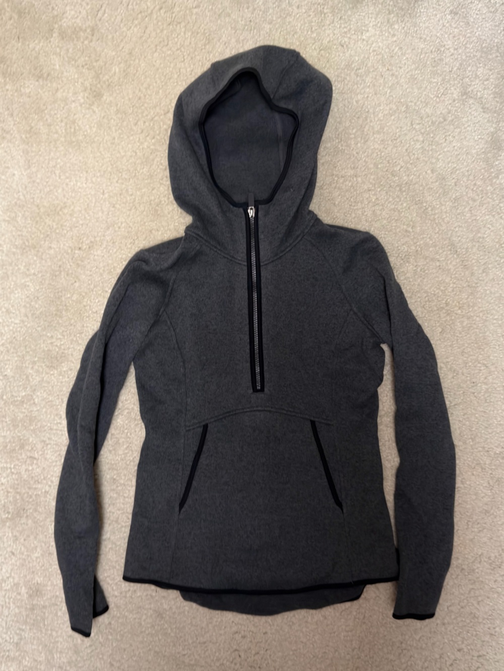 lululemon athletica Dark Charcoal Half-Zip Hooded Pullover